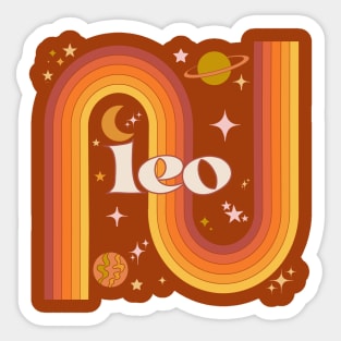 Leo Warm Rainbow - 70s Leo Zodiac Sticker